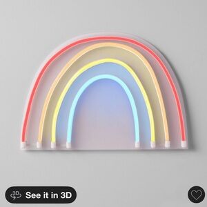 Pillowfort Neon Rainbow Large Room Decor Plug In Sign